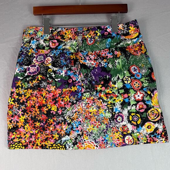 See By Chloe Silk Pleated Floral Mini Skirt Womens 8 Pockets Multicolored Luxury - Picture 5 of 12